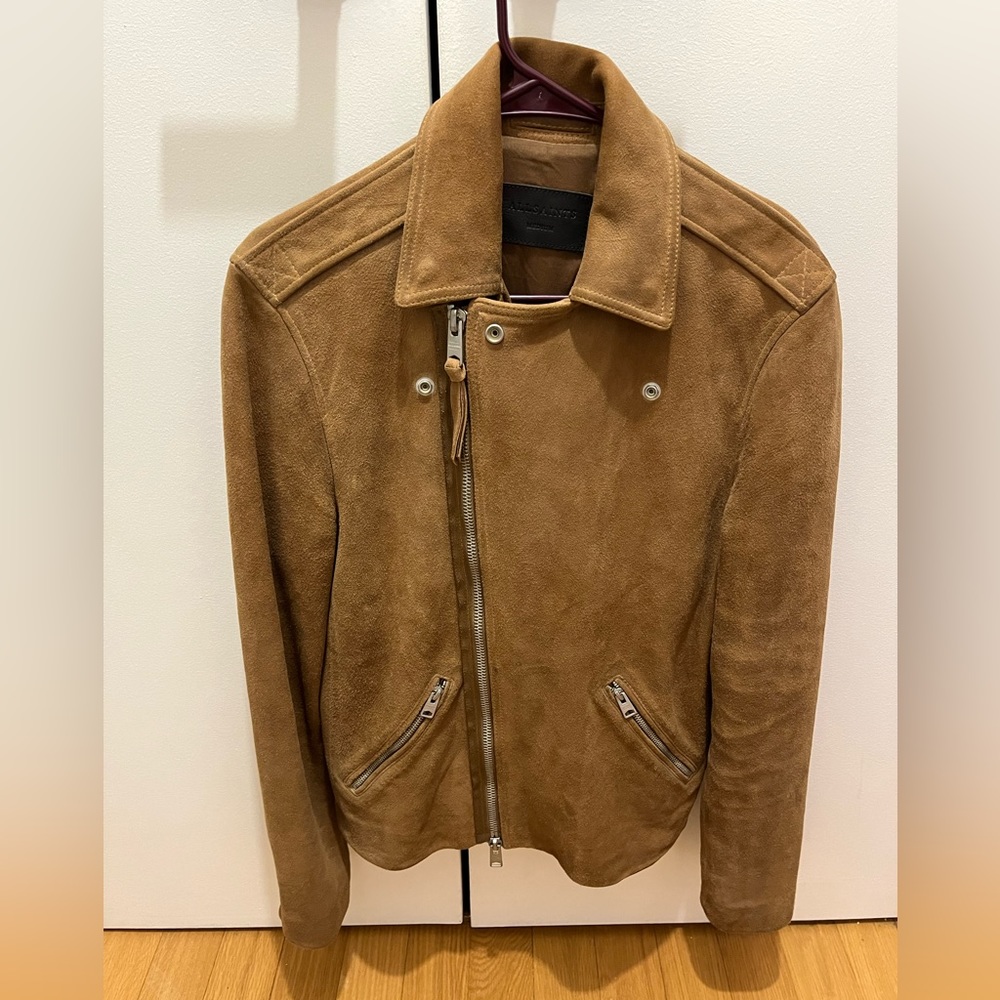 Men’s Brown Suede Allsaints Jacket. Size M.